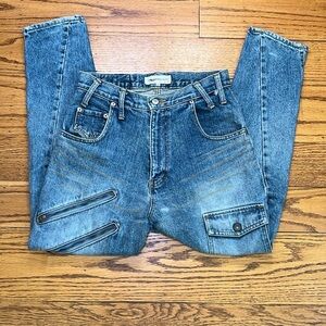 Ehyphen World Gallery Blue Retro Y2K High Rise Straight Leg Jeans A35